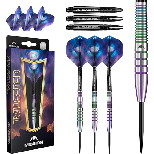 Fléchettes acier Mission Celestial Coral PVD 95% tungstène 25g au design d'exception