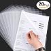 SzJias 20 Pack Clear L-Type Plastic Document Folder for Copy Safe Plastic Paper Jacket Sleeves in Assorted Project Pocket US Letter/ A4 in Transparent Color