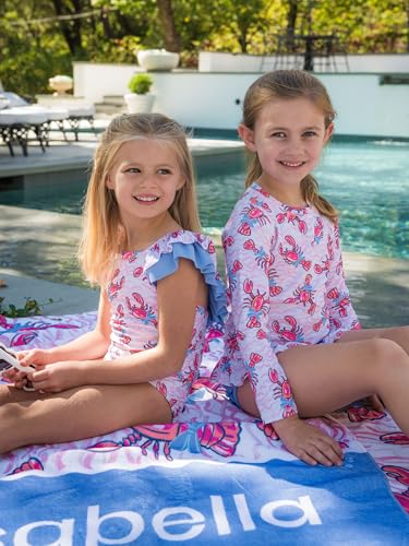 Image of RuffleButts Girls UPF50+ Sun Protection Ruffle V-Back One Piece Swimsuit