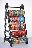 Nimi 10-Tier Plastic Bangle Stand Organiser | Tabletop & Freestanding Jewellery Display Rack | Open-Shelf Storage for Bangles & Bracelets | Black & White Design