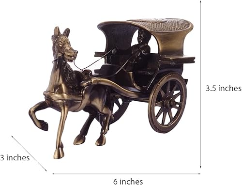 Miniatura 3 de Carrito de caballos europeo de latón con acabado