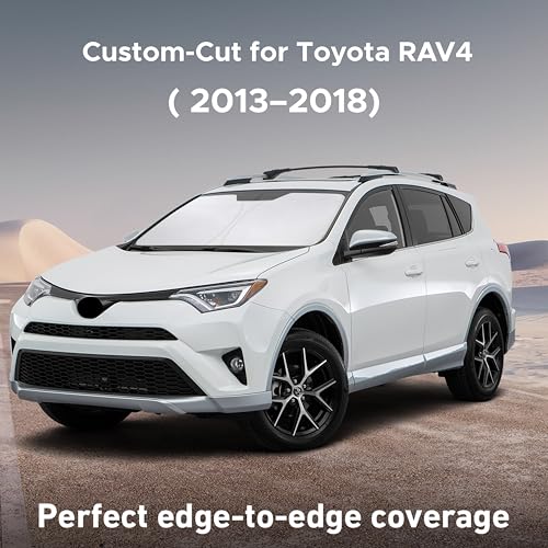 Image of EcoNour Windshield Sunshade Compatible for Toyota RAV4 2013-2016 2017 2018, LE, XLE, Premium, XSE, Limited, SE, TRD Off-Road, Sun Visor for Front Window Sun Shade Cover, Car Accessories