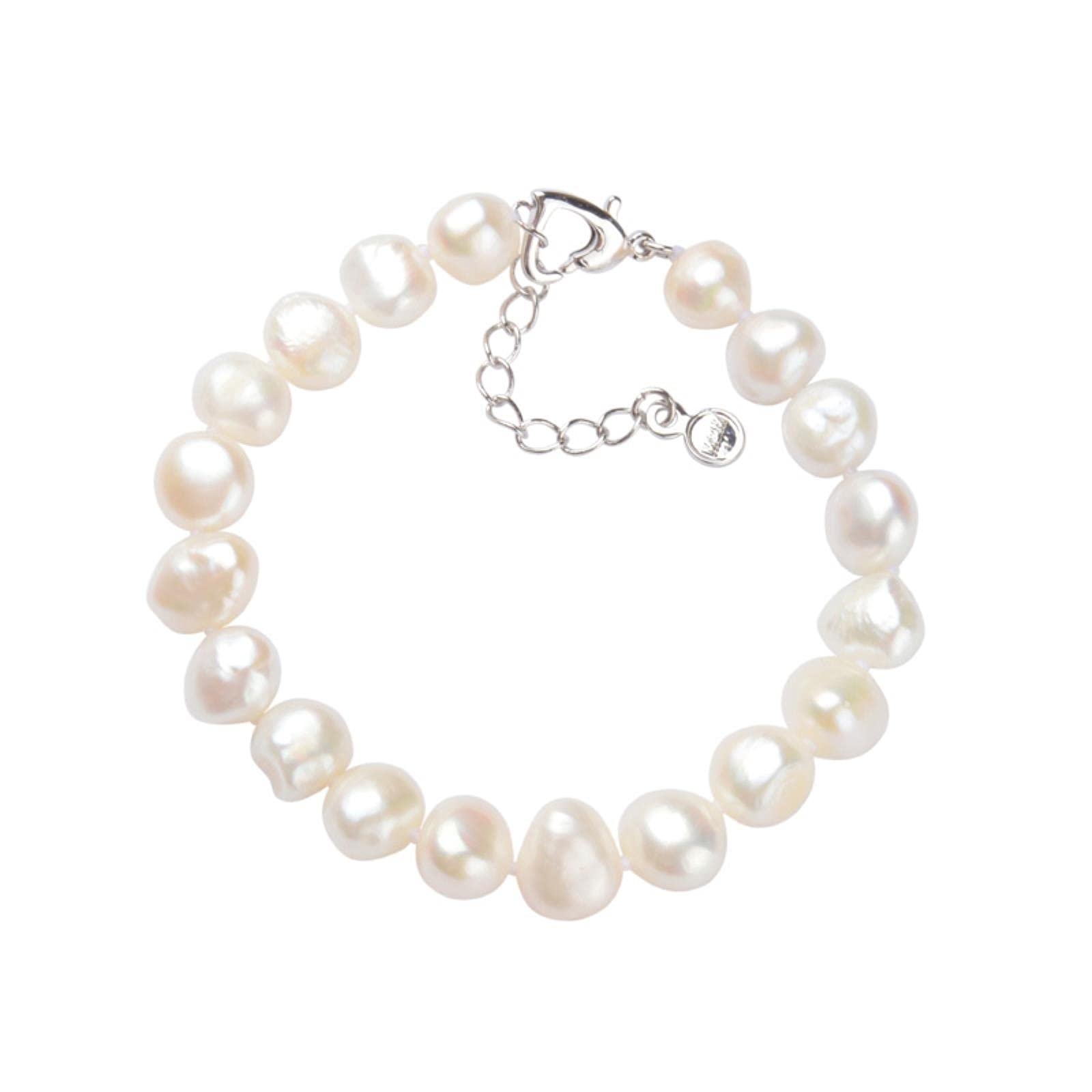 LOKILOKI Collana Girocollo con Perle d'Acqua Dolce Naturale per Donna con Gioielli da Sposa con Chiusura in Argento 925