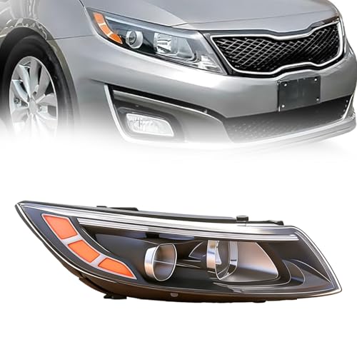 CZDONGY Halogen Headlight Assembly Compatible with 2014 2015 Kia Optima Headlight Headlamp Projector w/o LED w/Bulb (Passenger Right Side)