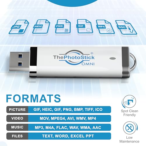 ThePhotoStick® Omni 64GB USB Flash Drive & Memory Stick – Photo & Video Backup for iPhone, Android, Mac & PC – Multiport Connection to Easily Store & Transfer Files