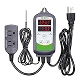Inkbird ITC-308 Digital Temperature Controller 2-Stage Outlet Thermostat Heating and Cooling Mode Carboy Homebrew Fermenter Greenhouse Terrarium 110V 10A 1100W