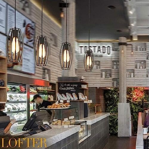 Lámpara industrial de techo para iluminar mesas largas y barras de cocina 3
