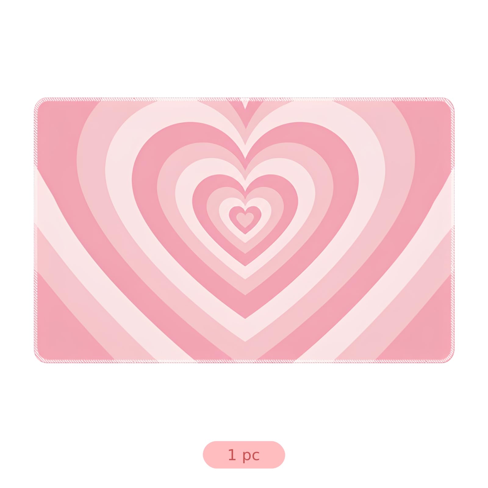 Tapis de Souris Grand Format Rose 70,1 x 29,9 cm, modèle Gaming cœur d’Amour avec Bords Cousus, Base en Caoutchouc antidérapante, pour Bureau, Maison, dortoir, Setup Gaming