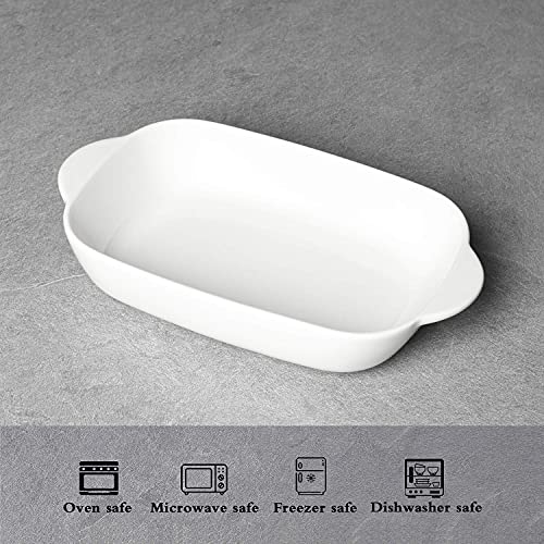 Leetoyi Ceramic 2.8 Quart Baking Dish, 9" X 13",Casserole Dish (White, Set Of 2) #TOP2