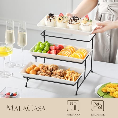 Malacasa PLAT-W12-3T 3 Tier Serving Trays thumb #2
