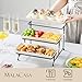 MALACASA 3 Tier Serving Trays for Party, Porcelain Serving Platters and Trays, 12 Inch Tiered Tray Stand, Fruit Tray, Trays for Serving Food, White Dessert Stand with Collapsible Sturdier Metal Rack
