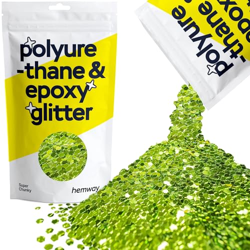 Hemway Resin Glitter Lime Green 100g Super Chunky