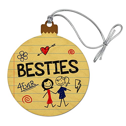 GRAPHICS & MORE Besties Best Friends Wood Christmas Tree Holiday Ornament