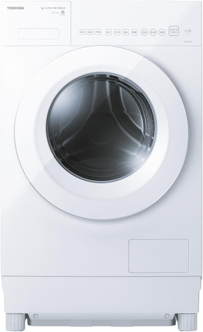 TOSHIBA(東芝) ドラム式洗濯乾燥機 幅59.9㎝ 洗濯8kg 乾燥4kg 左開き TW-84GS4L(W) モーニングホワイト 抗菌ウルトラファインバブル洗浄 ヒーター式乾燥 Ag+抗菌水 温水抗菌ウルトラファインバブル洗浄 インバーター制御