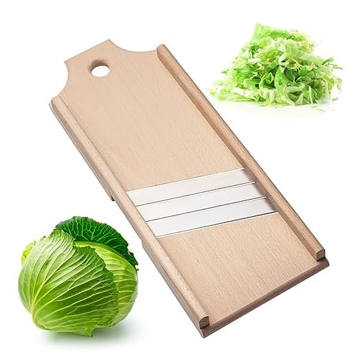 Wooden Sauerkraut Maker Cabbage Slaw Board - 17.7 x 7 in Cabbage Coleslaw Shredder - Slaw Slicer Sauerkraut Shredder Cutterby SHSH trade group