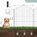 WOLTU Teichzaun Gartenzaun Komplettset 78cm hoch, 10 Zaunelemente 11 Befestigungsstäbe, Steckzaun Metall, Gitterzaun Oberbogen, Zaun für Hunde, Schwarz