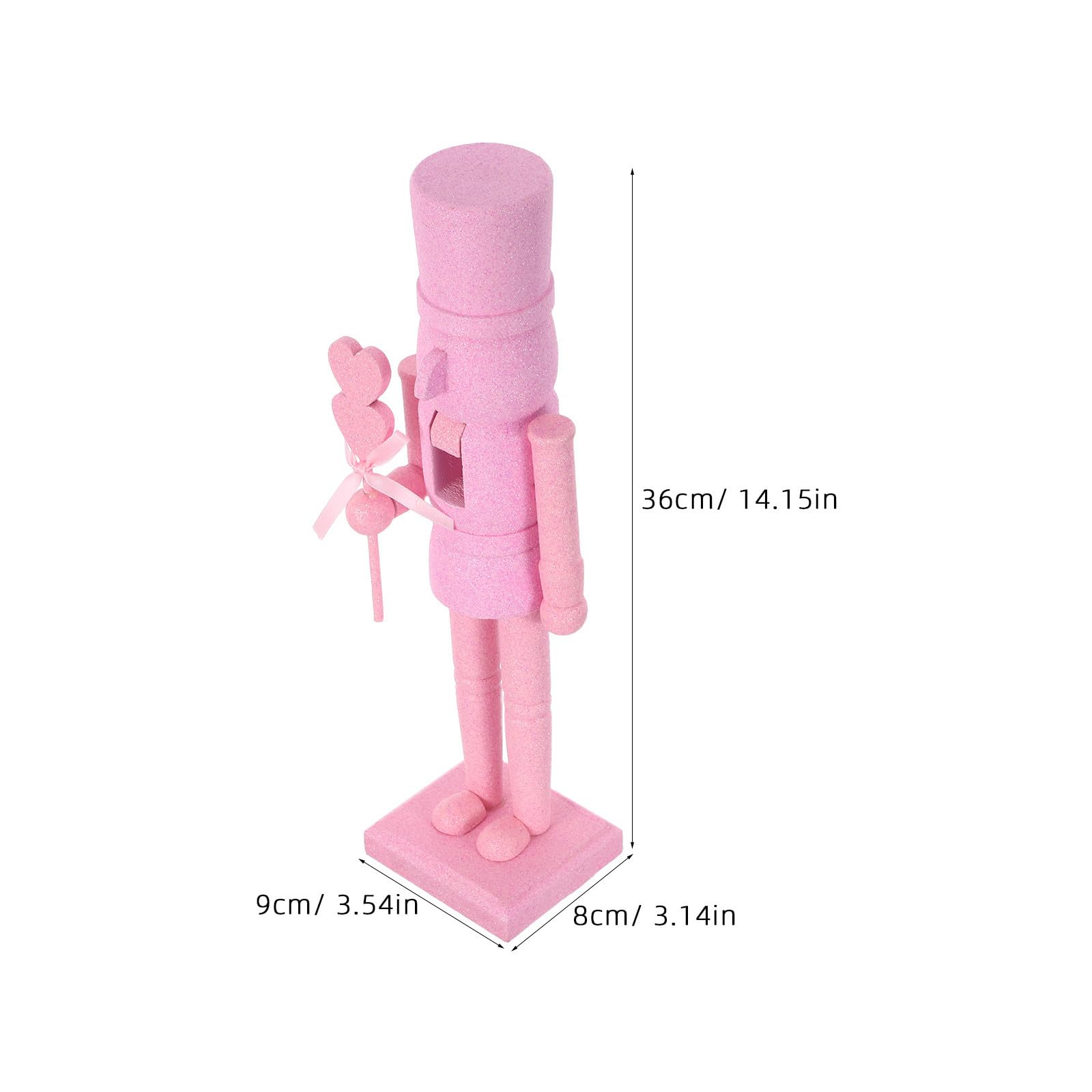 SEWACC Cascanueces de San Valentín de Madera Rosa, Figura de 36 Cm