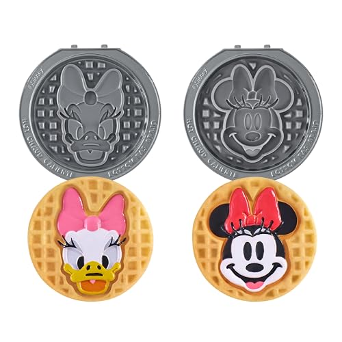 Image of Disney Dash MultiMaker Mini System Removable Plate Set - Ceramic Coating Replacement Plates for Waffle Breakfast - Waffle Maker Not Included - 4-Inch - 2-Pack - Minnie & Daisy