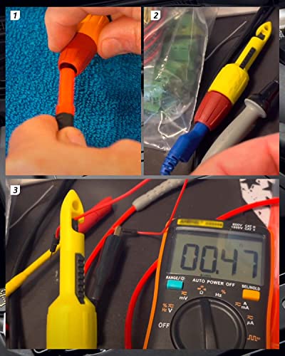 Image of 4 Pcs Wire Piercing Probe Set, Insulation Wire Piercing Tool, Wire Piercing Clips for Multimeter Voltage Voltmeter Thermometer Testing (3.78 x 0.77 Inch)