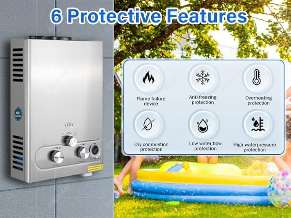 Amazon.co.jp: タンクレス給湯器プロパン、1.6GPM 6L ポータブル