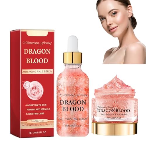 Grgowe Suero Antiarrugas Sangre De Dragón+Crema Facial De Sangre De Dragón,Crema De Sangre De Dragón De Placenta De Retinol,Retinol Placenta Royal Dragon Blood Cream,Reducir Las Líneas De Expresión