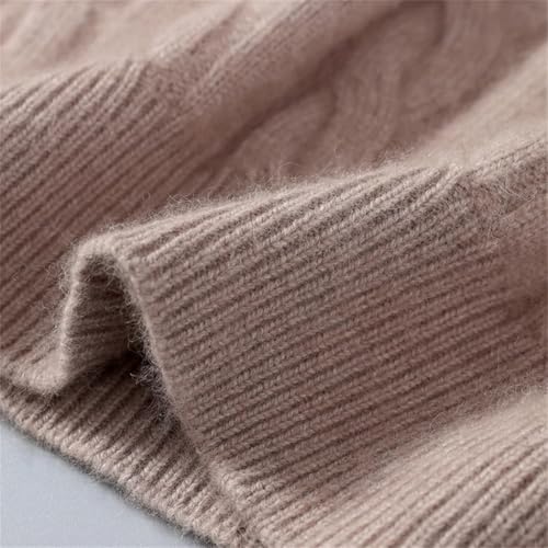 Mens Cashmere Round Neck Sweater Winter Cable Knit Casual Business Pullover3