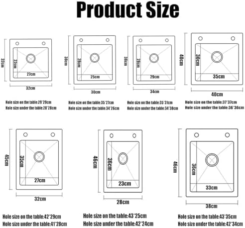 304 Stainless Steel Square Bar Sink with Soap Dispenser - Compact 38x30cm Kitchen Dishwashing Sink for Home, Durable, Stylish, Space-Saving Design, Easy to Clean