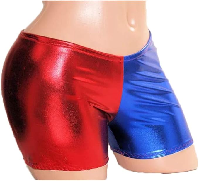 Elegante moda donna Harley Quinn Suicide Squad Harlequin metallizzato  lucido ciclismo pantaloncini hot pants e leggings Red/Blue Shorts 16 :  Amazon.it: Abbigliamento
