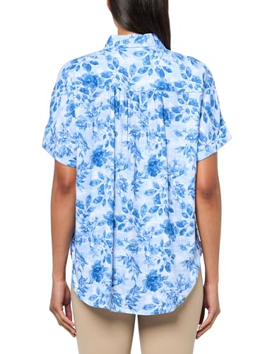 Image of Gloria Vanderbilt Women's Daisy Short Sleeve High-Low Button Down Shirt Standard