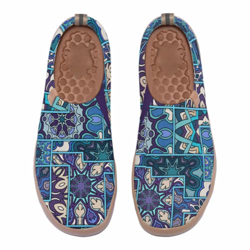 Women's Slip-On Loafers Painted Travel Shoes Walking Breathable Knit Mesh Ladies Fashion Art Sneaker - Main Image