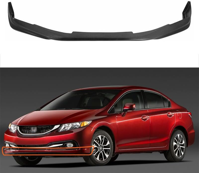 Primed Bumper Lip Compatible with 2013 2014 2015 Hon.da Civic DX EX-L HF LX Sedan 4DR Front Lower Bumper Lip Spoiler