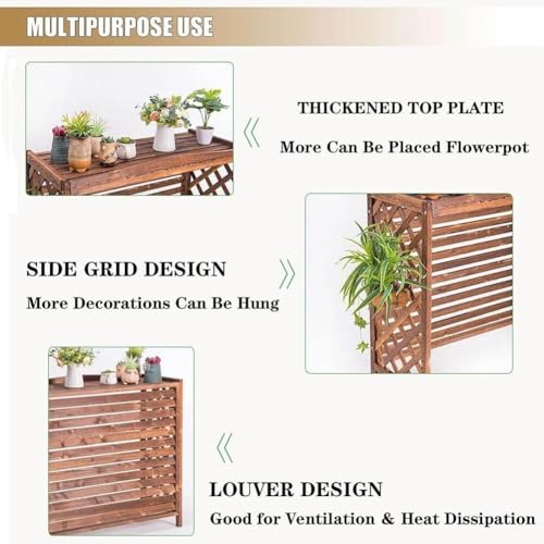 Support de fleurs pour climatiseur autonome en bois cache-radiateur - 6