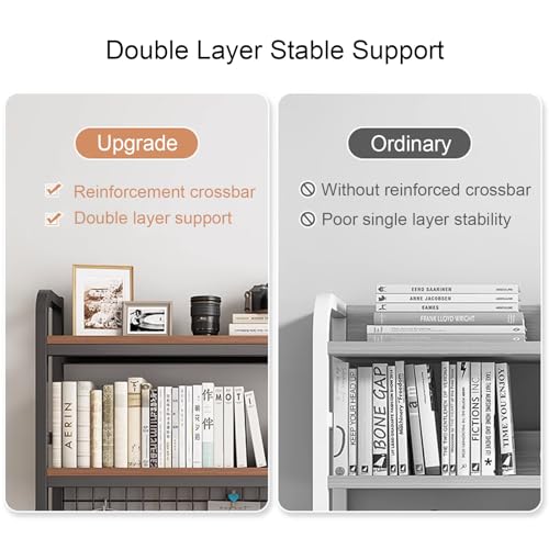 Estantería de escritorio de 2/3 niveles para dormitorio y oficina en casa, estante multiusos sobre el escritorio para libros, suministros y almacenamiento de decoración