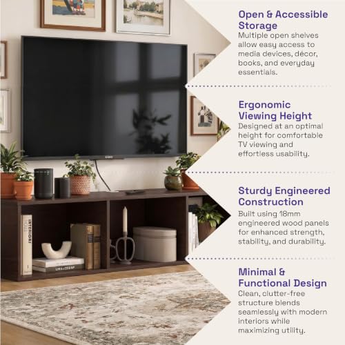 Image of Wakefit Silena Engineering Wood TV Unit - Wenge