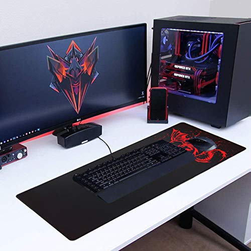Gaming Mouse Pad,Large Extended Non-Slip Mousepad with Rubber Base and Stitched Edges,Smooth Surface Waterproof Speed Gamer Mouse Mat for Gaming, Macbook, PC, Laptop, Desk 31.5 X 11.8 Inch(Red) Gaming Mouse Pad,Large Extended Non-Slip Mousepad with Rubber Base and Stitched Edges,Smooth Surface Waterproof Speed Gamer Mouse Mat for Gaming, Macbook, PC, Laptop, Desk 31.5 X 11.8 Inch(Red)