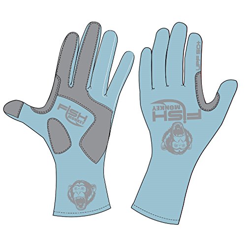 Fish Monkey Gloves Full Finger Guide Gloves, X-Large, Lite Blue