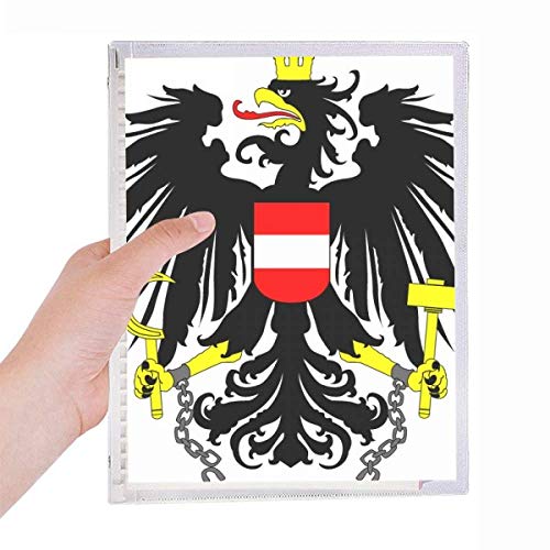 Carnet de notes à spirale rechargeable Autriche en papier premium et blason gravé