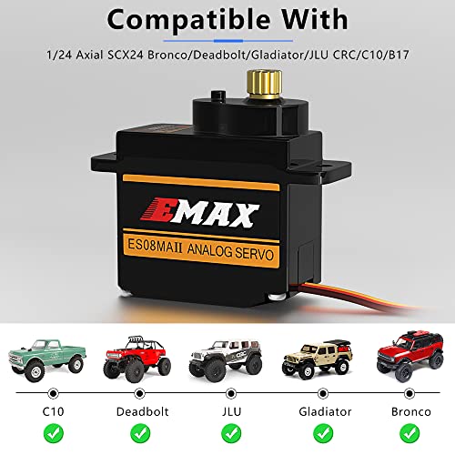Servo RC Emax ES08MAII 12g analógico Axial SCX24 Gladiator upgrade 2