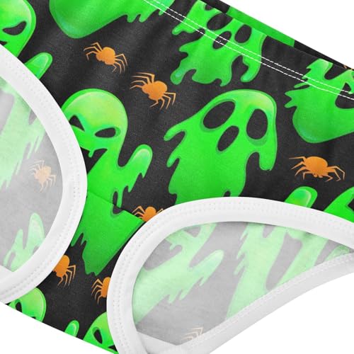 Joisal Personalized Toddlers Underwear Floral 2t Cotton Little Girl Panties Halloween Funny Green Ghosts Kids Briefs Undies4