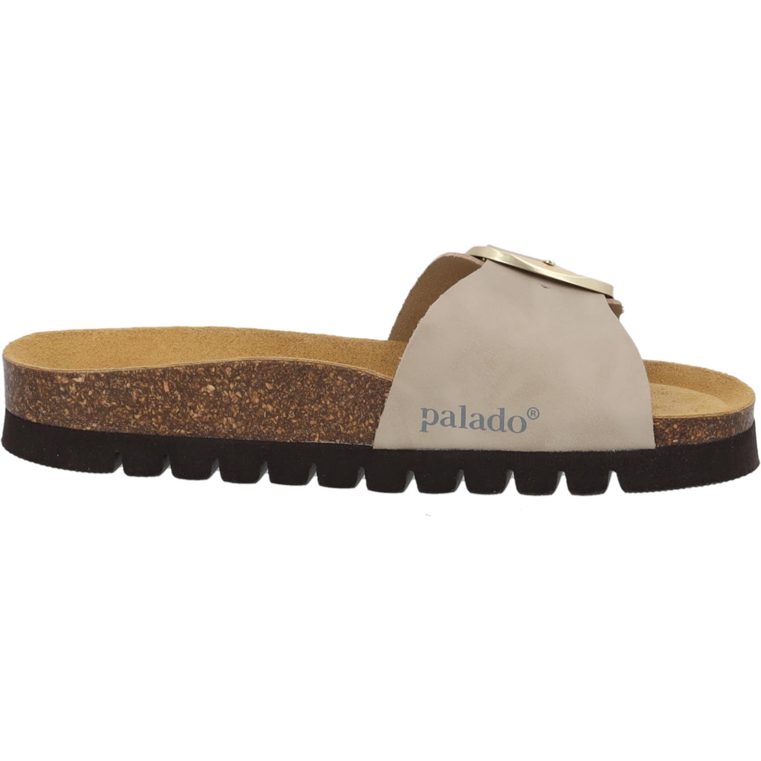 Palado Pantoletten Damen Malta MGS MP Premium Leather - elegante Sandalen Made in Spain - Hausschuhe mit Kork-Fußbett - bequeme Sommerschuhe