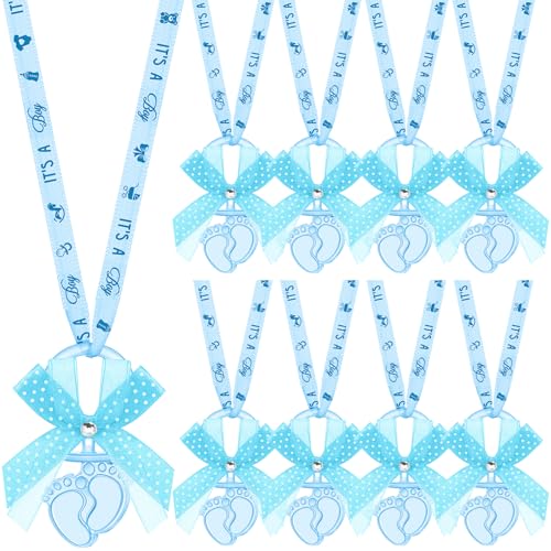 Trelaco 60 Pcs Baby Shower Party Pacifiers Necklace Acrylic Pacifiers, Blue