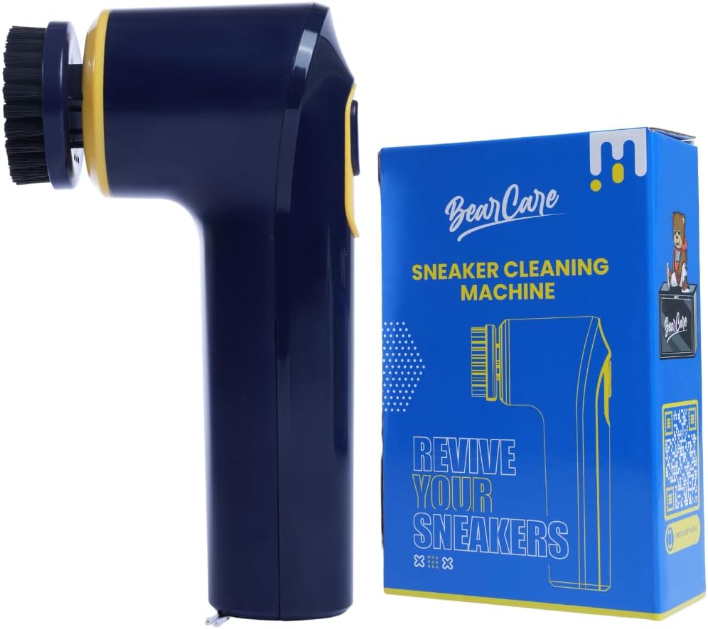 Bearcare Electric Shoes Cleaning 500RPM Machine with 3 Brush Heads | USB Portable Electric Sneaker Cleaning Machine | Cleaning Kit for Sneakers &Shoes | Battery Operated Automatic Shoe Polish Machine