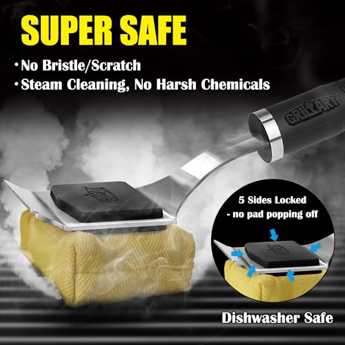 GRILLART-Grill-Brush-for-Outdoor-Grill-Bristle-Free-Reinforced-Grill-Cleaner-Scraper-BBQ-Brush-Replaceable-Head-Barbecue-Grill-Cleaning-Brush-Safe-BBQ-Accessories-Grill-Tools-Gifts-for-MenDad