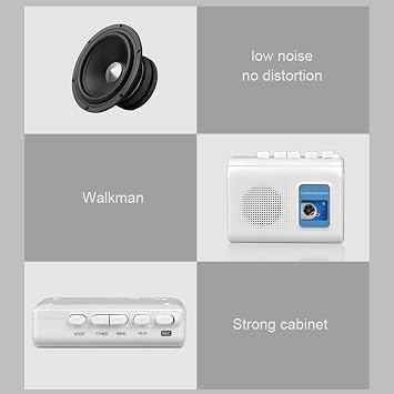 TOMASHI Portable Cassette Player Cassette Recorder with Built-in Speaker, Microphone, Headphone Input - 11.5 x 9 x 3.5 cm,