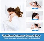 Mastery Mart Adjustable Firm Memory Foam Pillow – Queen Size (25 x 16), Ventilated Cooling Gel for Neck and Back Pain Relief, Ergonomic Design for All Sleepers