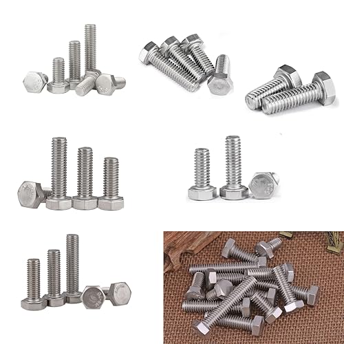 Image of 25pcs Hex Head Screw Bolts, (1 /4-20 x 1-1 /2 inch) Hex Head Bolts, (Full Thread), 304 Stainless Steel (Silvery)