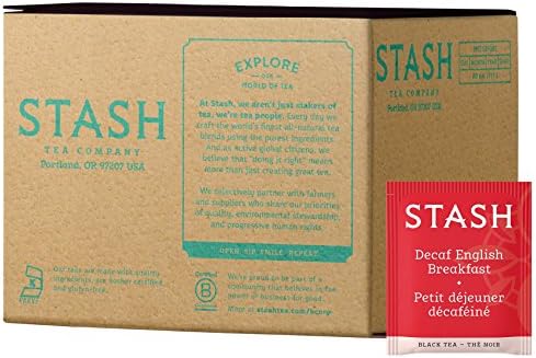 Stash Tea Decaf English Breakfast Black Tea, Box of 100 Tea Bags
