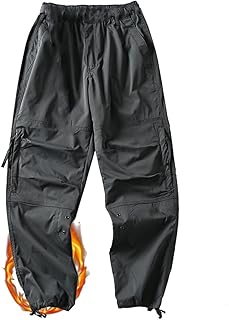 [NACZHLOVELL] カーゴパンツメンズ 裏フリースパンツ 極暖 防寒パンツ ミリタリー ワークパンツ 大きいサイズ 作業着 防風 通気 頑丈 厚手 暖パン 裏起毛ボア ゆったりロングパンツ 登山 アウトドア ハイキング スキーパンツ