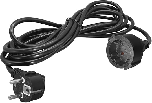 European Extension Cord, CEE7/7 Schuko Male to Female Long EU Extension Cable, Elbow Plug 90 Degree Outlet Adapter Long EU Extension Cord,16A 250V, 16AWG/1.5mm2 Elbow, 16ft/5m