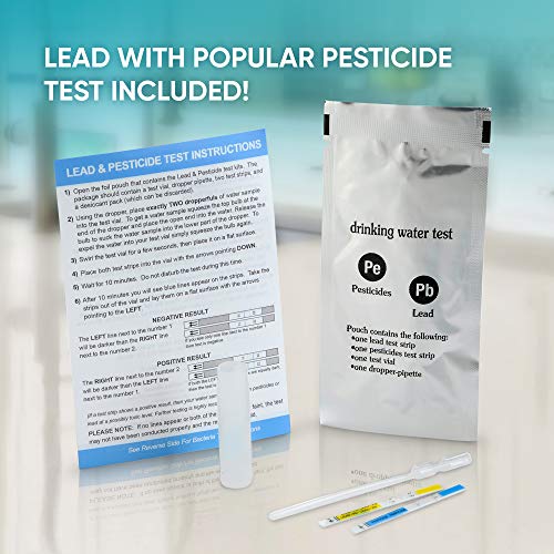 Drinking Water Test Kit - 10 Minute Testing For Lead Bacteria Pesticide Iron Copper and More